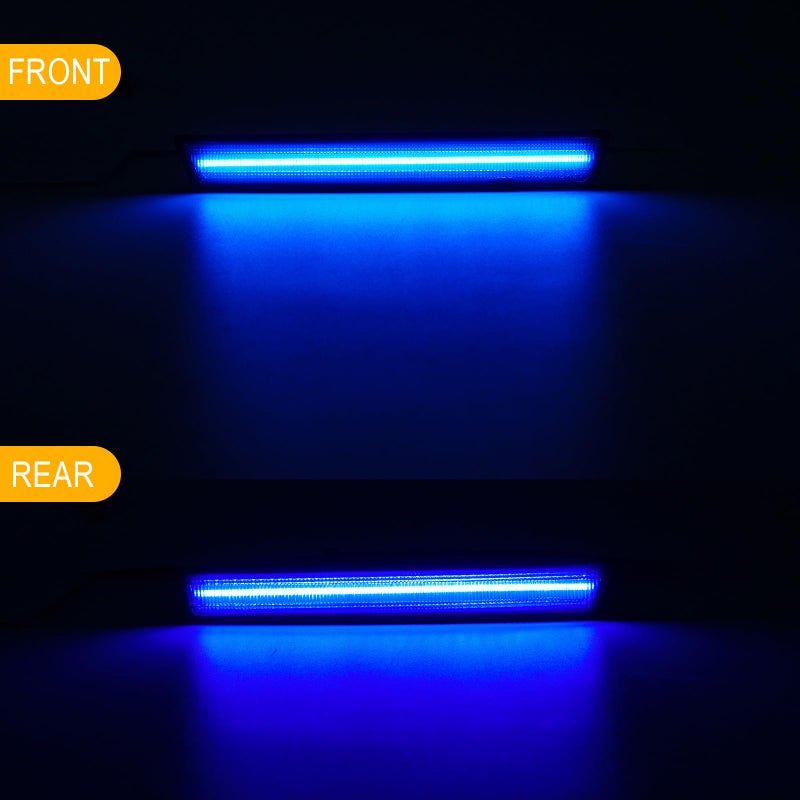 R&F Auto LED Side Marker Lights Compatible with Challenger 2015-2023 Blue Front Rear Fender Side Marker Lamps 4PCS Smoked Lens Sidemarker light Replace OEM#: 68195788AB, 68195789AB,68195796AB,68195797AB - Image 4