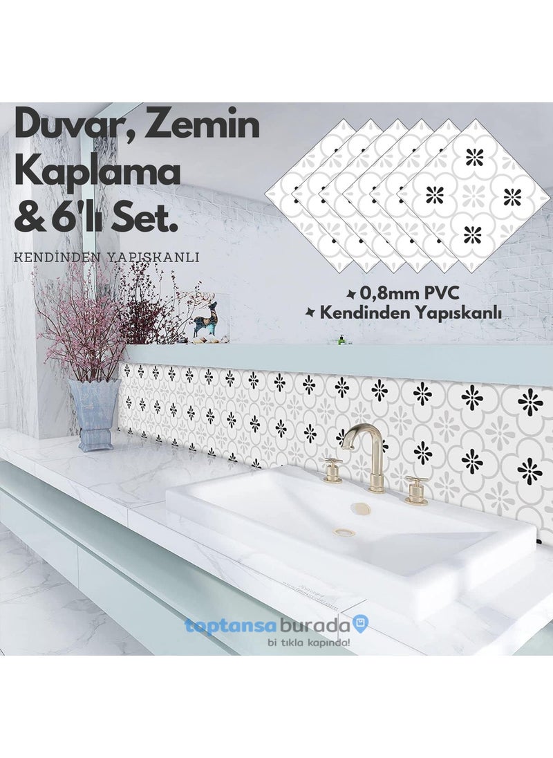 Technosmart 6PCS 20CM×20CM Self Adhesive Wall Covering Kitchen Bathroom PVC Sticker Decoration  - Image 3