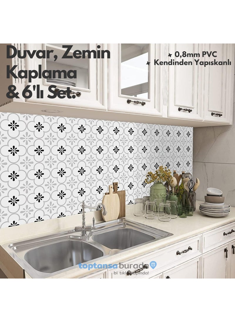 Technosmart 6PCS 20CM×20CM Self Adhesive Wall Covering Kitchen Bathroom PVC Sticker Decoration  - Image 4