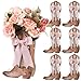 Amyhill 6 Pcs Western Cowgirl Boots Flower Boxes Centerpiece Boot Shape Wood Boxes Decor Western Theme Party Cowgirl Favors Tabletop for Cowboy Birthday Party Baby Shower Wedding Supplies Pink - Image 2