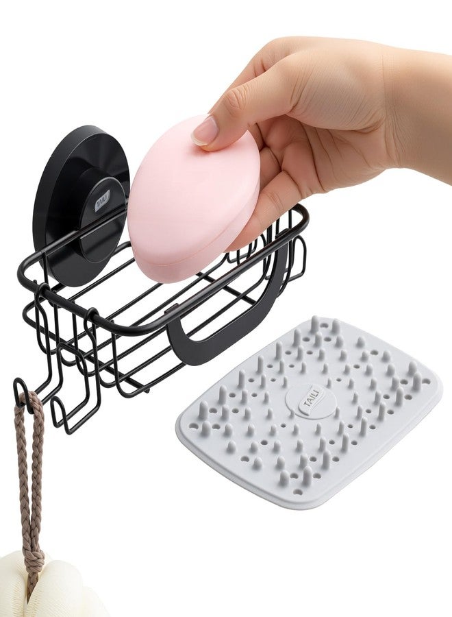 TAILI Soap Holder Soap Dish for Shower, Suction Cup Soap Holder for Shower Wall, Bathroom Accessories, Removable Strong Hold Soap Saver, Drill Free - Image 1