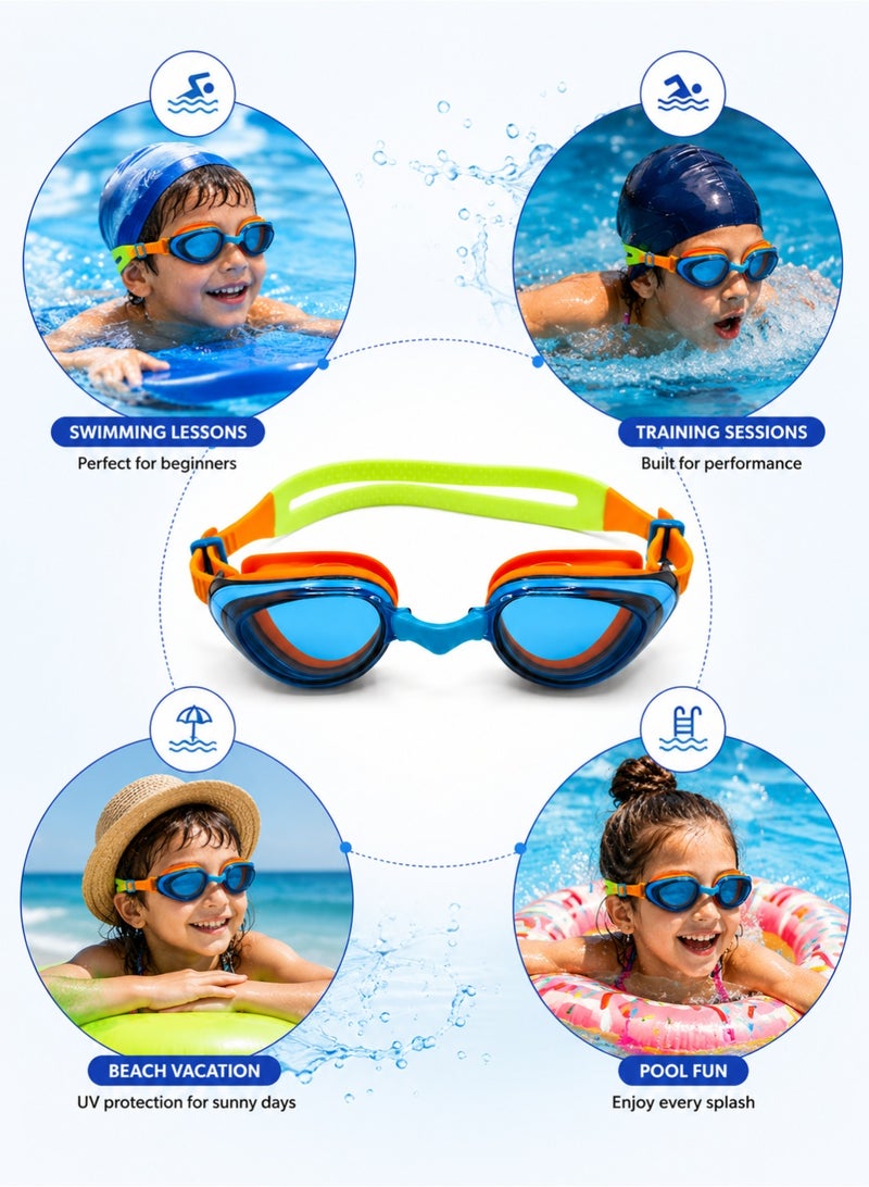 Rich Life Kids Swimming Goggles with Anti-Fog UV Protection, Leakproof & Adjustable for Boys & Girls - Image 2