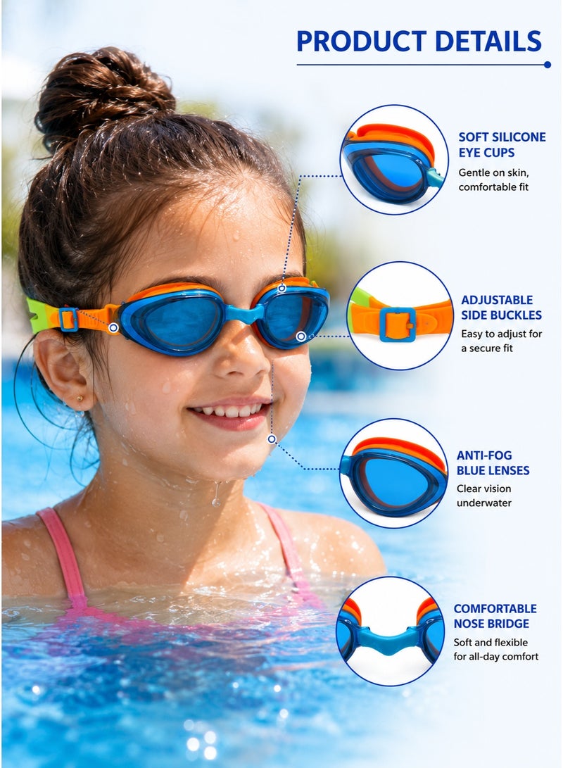 Rich Life Kids Swimming Goggles with Anti-Fog UV Protection, Leakproof & Adjustable for Boys & Girls - Image 4