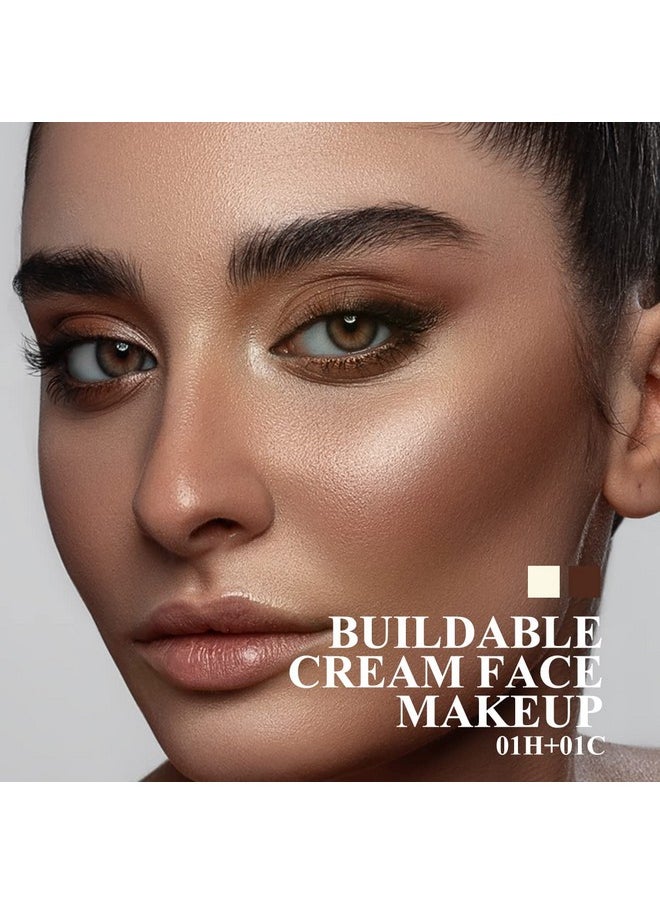LUXAZA 2Pcs Cream Contour Highlighter Stick Face Make Up Kit Creme Bronzer Shaping Trimming Stick For Girls And Women Brightens & Shades Highlight (Pearl) 01 + Contour (Matte) 01  - Image 3