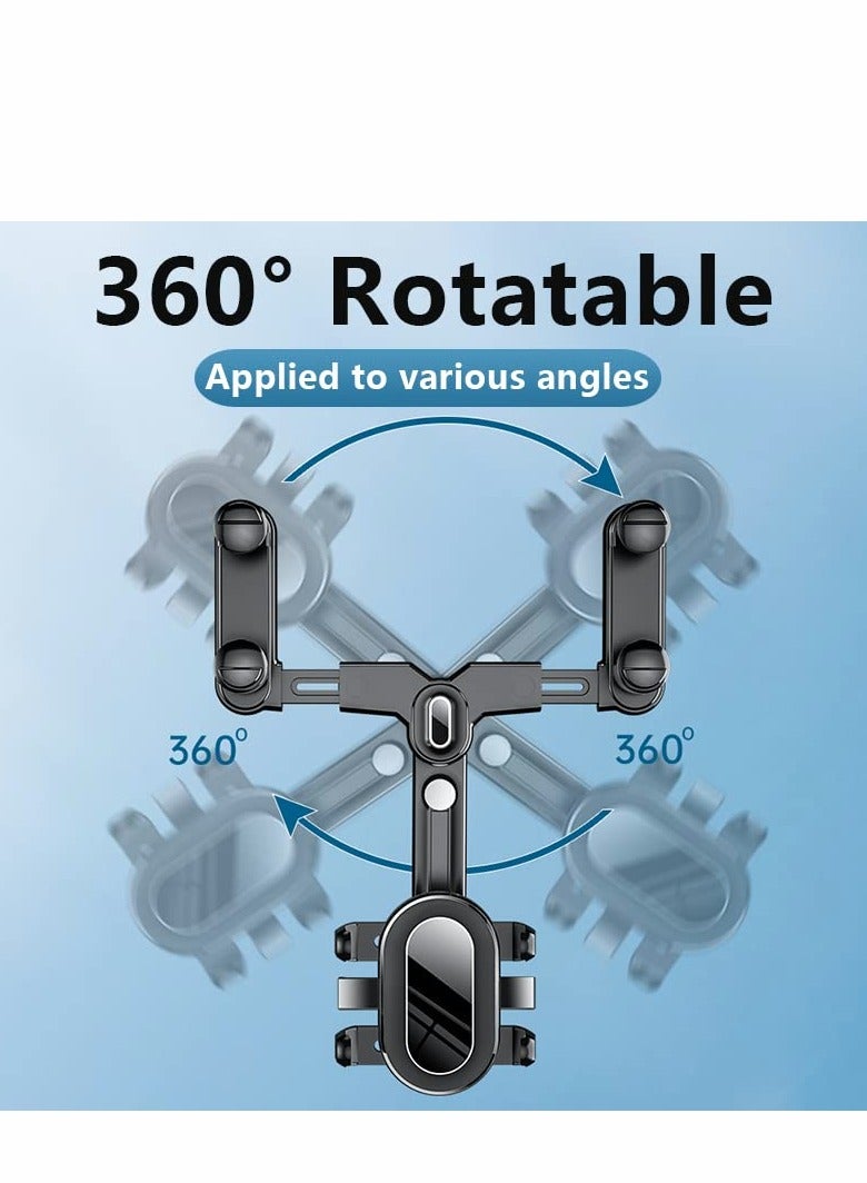 360° Rotatable & Retractable Rear View Mirror Phone Holder - Universal Mount for iPhone 11/12/13/14 Pro Max & Samsung Devices - Image 3