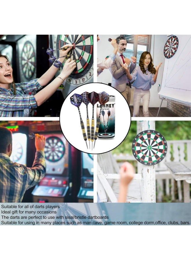 LANNEY Darts Metal Tip Set, 20 Grams and 24 Grams Steel Tip Darts Set, Professional Metal Tipped Accessories with Sharpener Tool Kit, Aluminum Shafts, Brass Barrels, Carrying Case, Extra Flights - Image 3