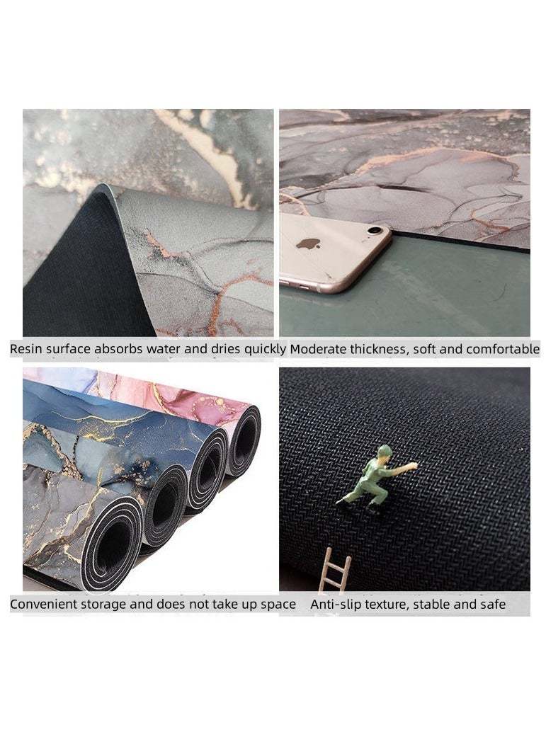 Bath Mat, Bath Rug 50 * 80cm Non-Slip Fast Dry Bathroom Floor Mat, Thin Rubber Super Absorbent Floor Door Shower Rug Mats for Bathroom Bathtub Toilet Kitchen - Image 2