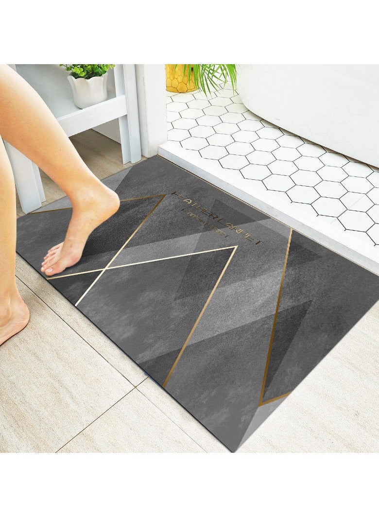 Bath Mat, Bath Rug 50 * 80cm Non-Slip Fast Dry Bathroom Floor Mat, Thin Rubber Super Absorbent Floor Door Shower Rug Mats for Bathroom Bathtub Toilet Kitchen - Image 1