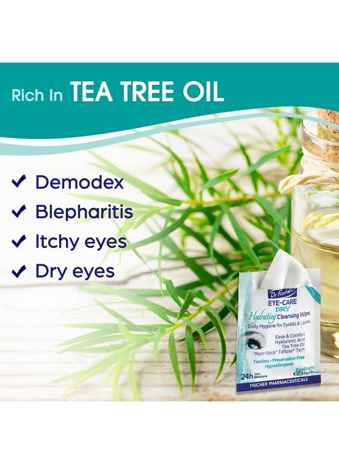 Dr. Fischer - Dr. Fischer Tea Tree Eyelid Wipes: Hypoallergenic Eye Wipes for Dry, Red, Allergy Eyes. Long-Lasting Relief for Computer Vision & Tired Eyes. Effective Makeup Remover for Sensitive Skin. - Image 1
