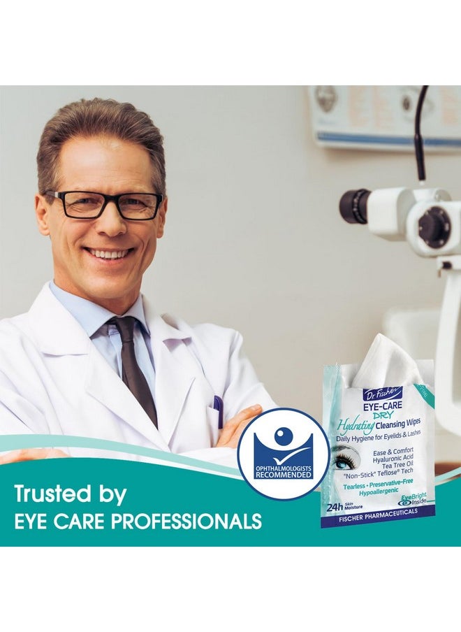 Dr. Fischer - Dr. Fischer Tea Tree Eyelid Wipes: Hypoallergenic Eye Wipes for Dry, Red, Allergy Eyes. Long-Lasting Relief for Computer Vision & Tired Eyes. Effective Makeup Remover for Sensitive Skin. - Image 1