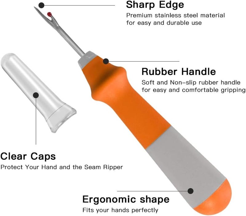 Lhedon Seam Ripper 3 PCS, Seam Rippers for Sewing, Ergonomic Grip, Colorful Large Thread Stitch Remover Tool Handy Stitch Rippers for Sewing Crafting Removing Hems and Seams - Image 1
