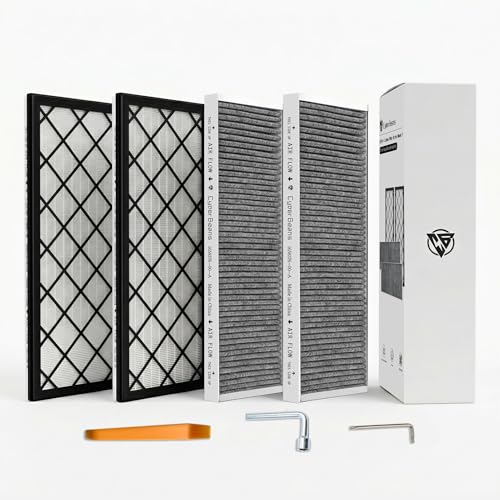 CYBERBEANS (4 Pack) HEPA Carbon Air Filter Kit Compatible with Tesla Model Y, Carbin Air Conditional Replacement with External Intake Activated Carbon 2020-2024/2025/2026 Juniper Accessories - Image 1