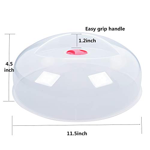 Layron Microwave Plate Cover clearï¼Å’Easy Grip large microwave Plate Splatter Guard Lid With Steam Vent Microwave Food Cover, BPA Free & 11.5 Inch, Dishwasher Safe-with anti-scalding silicone hand clip - Image 4