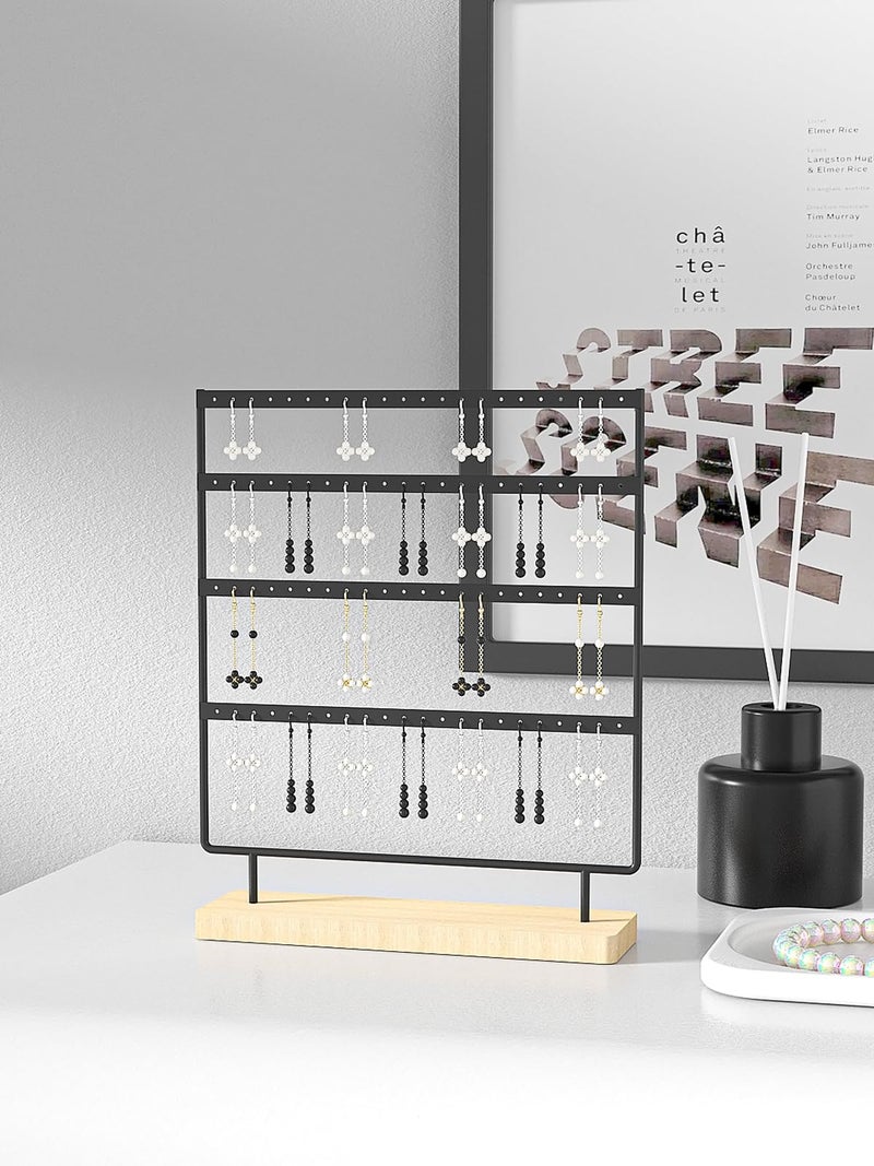 Julysky Earring Holder Organizer, Earring Stand, 4 Layers, Black - Image 2