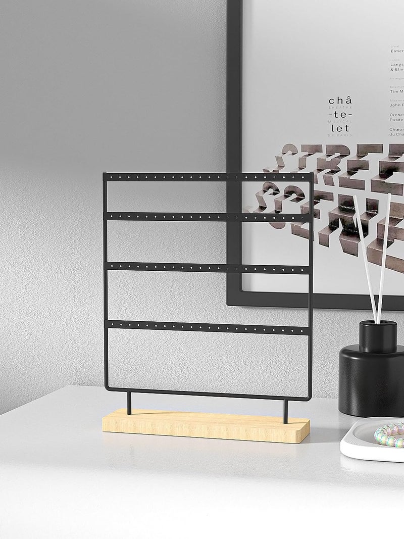 Julysky Earring Holder Organizer, Earring Stand, 4 Layers, Black - Image 5