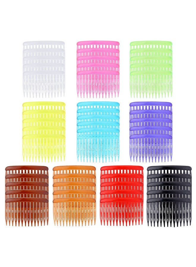 Lawie Lawie 50 Pack Clear White Black Colorful Small Plastic Side Hair Combs 14 Teeth Slide Hair Barrette Clips for Women Bridal Wedding Veil Comb DIY Crafts Decorative Headpiece French Updo Bun Accessories - Image 1