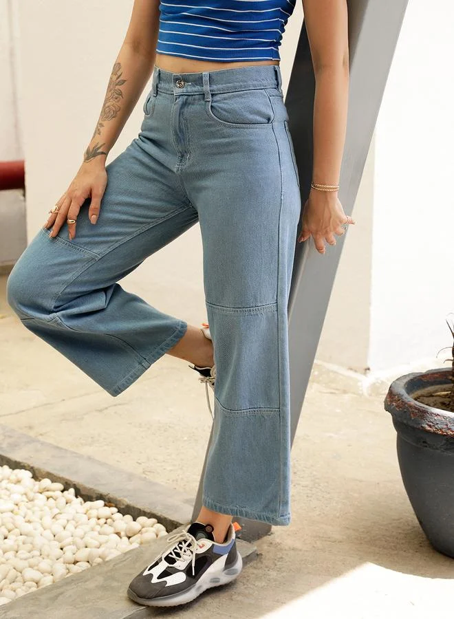 STREET 9 STREET 9 Women Blue High Rise Jeans with Cut and Sew Panel