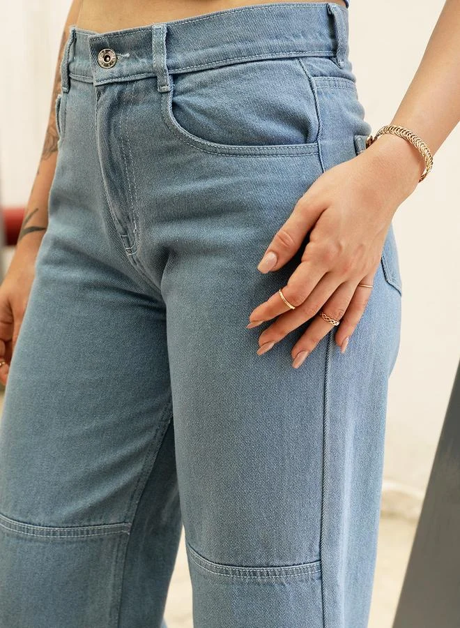 STREET 9 STREET 9 Women Blue High Rise Jeans with Cut and Sew Panel
