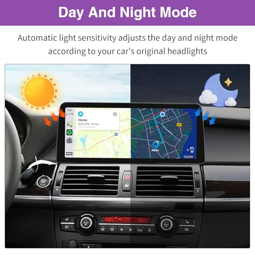 NINETOM 12.3 inch Touchscreen Wireless CarPlay Android Auto Multimedia Car Radio Receiver Compatible with BMW X5 X6 Series CIC System, E70/E71 (2009-2013) - Image 3