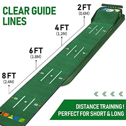 HUAEN Golf Putting Green, Mat for Indoors, Putting Matt with Ball Return and 3 Holes, Training and Practice Equipment at Home or Office, Gifts Accessories for Men - Image 2