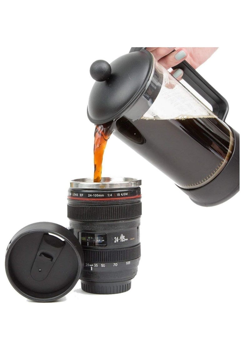 Other Manufacturer - Coffee Tea Travel Mug Stainless Steel Thermos Lens 400ML Camera Lens Cup 24-105mm - Image 1