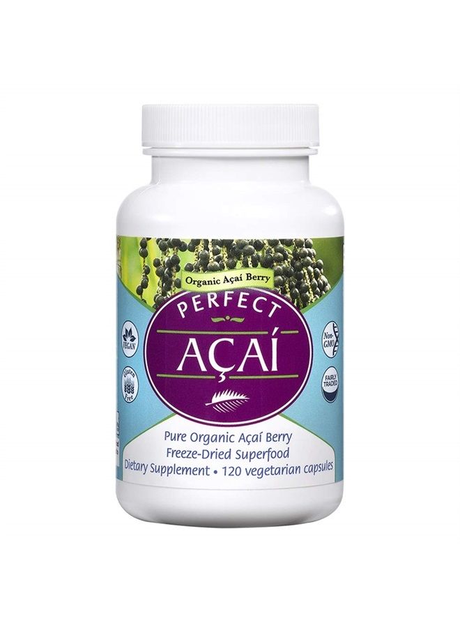Perfect Supplements – Organically Grown Perfect Acai - Freeze-Dried Acai Supplement– 120 Vegetable Capsules - Image 1