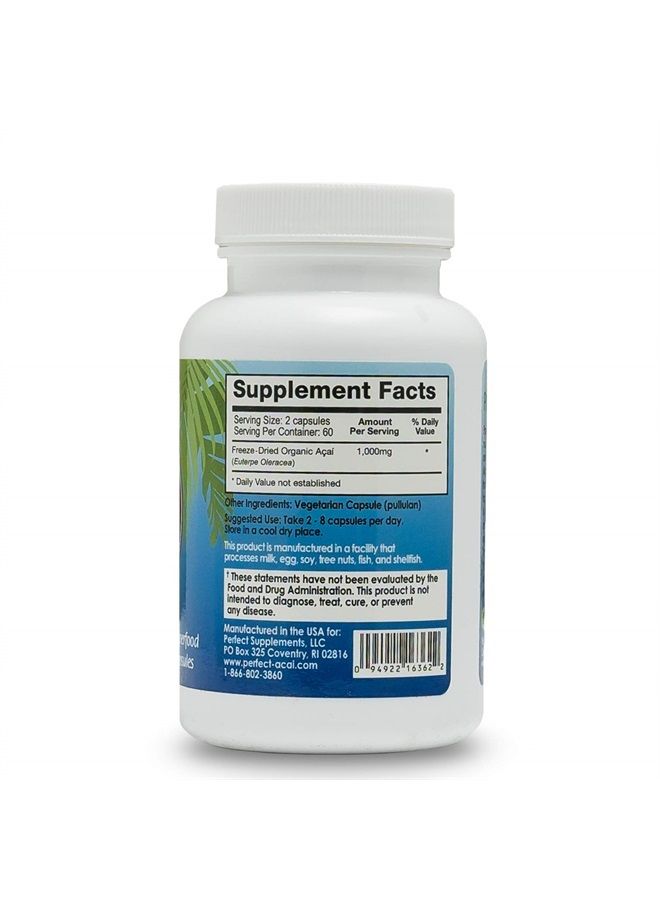 Perfect Supplements – Organically Grown Perfect Acai - Freeze-Dried Acai Supplement– 120 Vegetable Capsules - Image 2