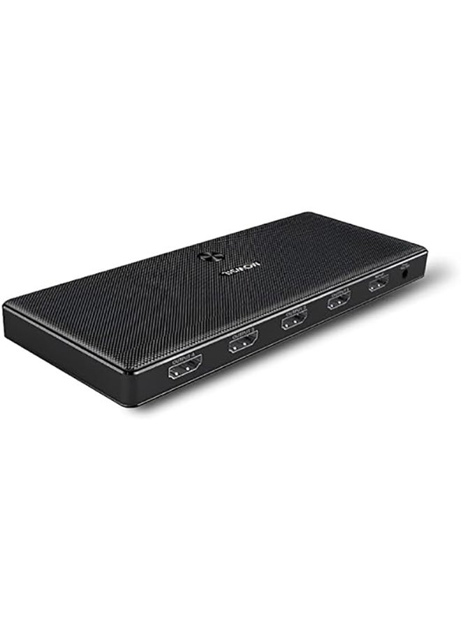 MOWSIL 4K 1x4 HDMI Splitter by - 1 Port to 4 HDMI Display Duplicate/Mirror - Powered Splitter Ver 2.0 Certified for Full HD 1080P High Resolution & 3D Support (One Input To Four Outputs) - Image 1
