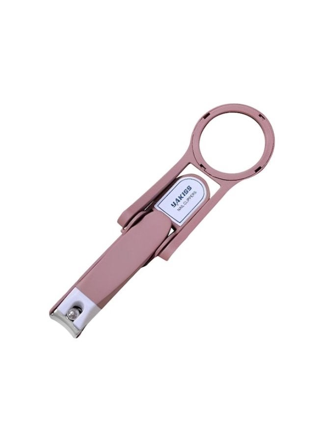 Magnifying glass nail clippers for the elderly and children multifunctional large opening pliers coffee color - Image 1