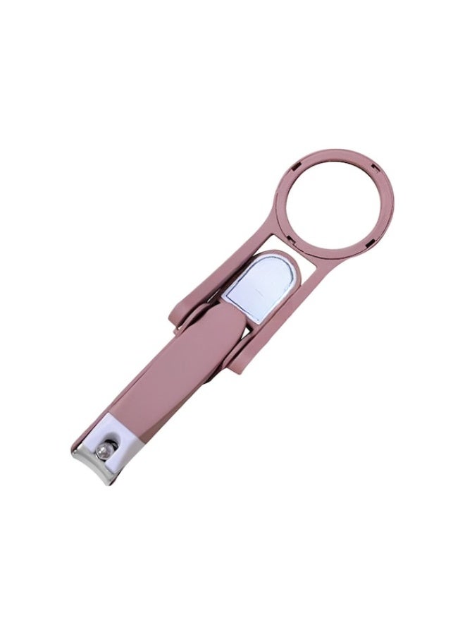 Magnifying glass nail clippers for the elderly and children multifunctional large opening pliers coffee color - Image 2