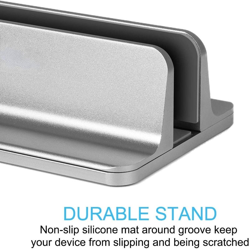 Smilee Vertical Laptop Stand - Adjustable Desktop Holder for Laptops up to 17.3 inches (Grey, 1 Slot) - Image 4