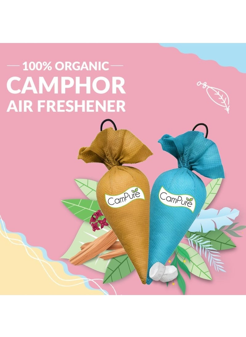 Mangalam MANGALAM Campure Camphor Cone (1 Original + 1 Sandalwood) Pack Of 2-100% Organic | Air Freshener For Car, Wardrobe, Office Cabin's, Drawers, Travel Bag & Bathroom, Granule, 120 Gm  - Image 2