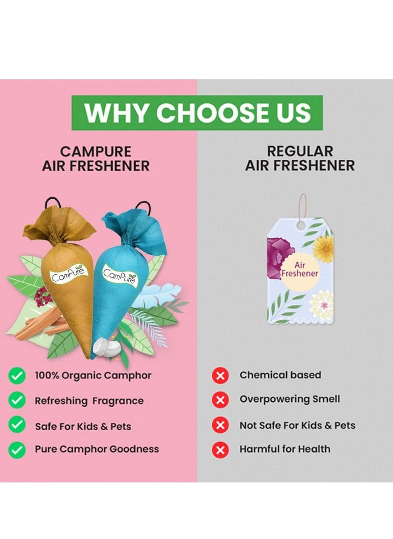Mangalam MANGALAM Campure Camphor Cone (1 Original + 1 Sandalwood) Pack Of 2-100% Organic | Air Freshener For Car, Wardrobe, Office Cabin's, Drawers, Travel Bag & Bathroom, Granule, 120 Gm  - Image 3