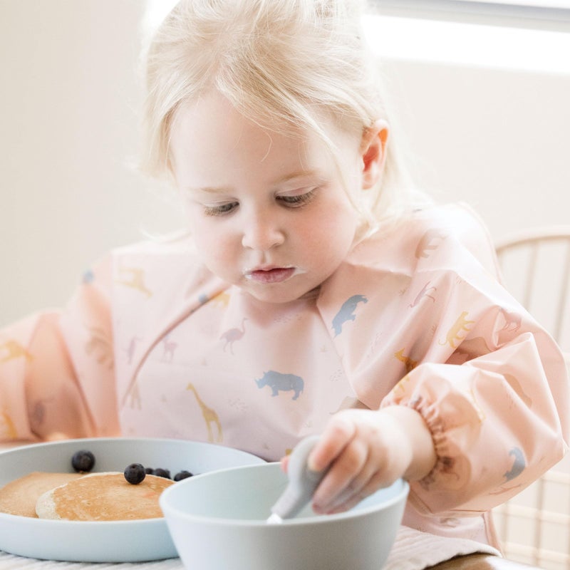 Tiny Twinkle Long Sleeve Bib for Babies & Toddlers - Waterproof Smock Bib for Eating - Machine Washable & Mess-Proof, Baby Feeding Essential & Shower Must-Have(Petite Safari, 6-24M) - Image 3