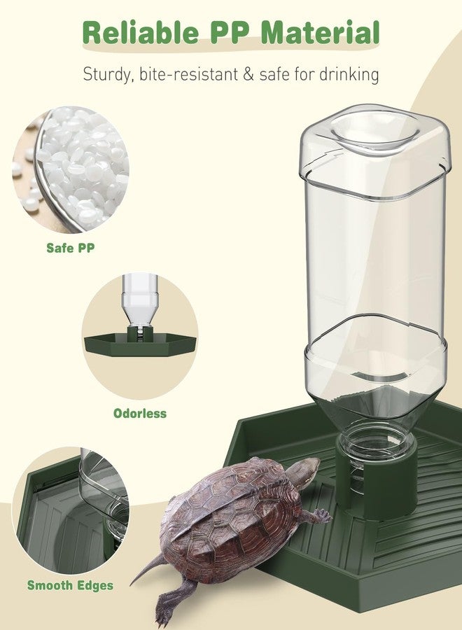 باوفلي وعاء ماء للزواحف من باوفلاي، وعاء ماء للسلاحف، وعاء ماء للثعابين والتنين الملتحي، موزع ماء أوتوماتيكي كبير الحجم لأحواض الزواحف والسلاحف والسحالي والحرباء. - Image 5