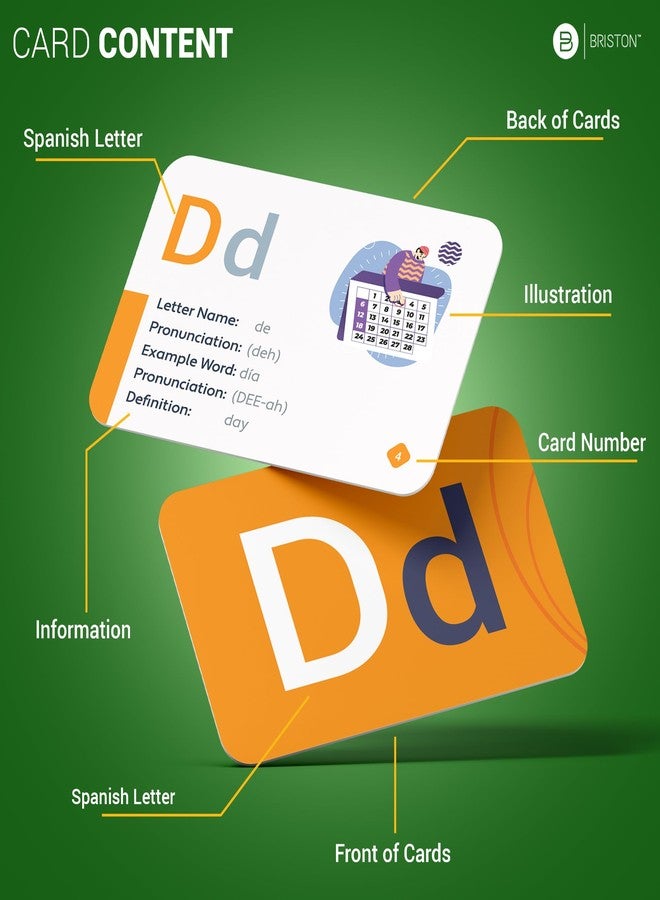 بريستون بطاقات تعليمية لأبجدية اللغة الإسبانية من بريستون - 27 موردًا تعليميًا لتعلم اللغة مع صور للذاكرة - لعبة ممتعة - للأطفال، المدارس الابتدائية، الفصول الدراسية، لوازم المعلمين في المنزل - Image 2