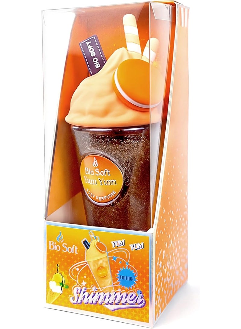 Biosoft Body Splash, Yum Yum Body Perfume With Shimmer, Glitter For Radiant Glowing Skin, Long Lasting Refreshing Scent, Ice Cream Design, For Women, 200 ML (Mango, Model - BS-IC-8) - Image 3