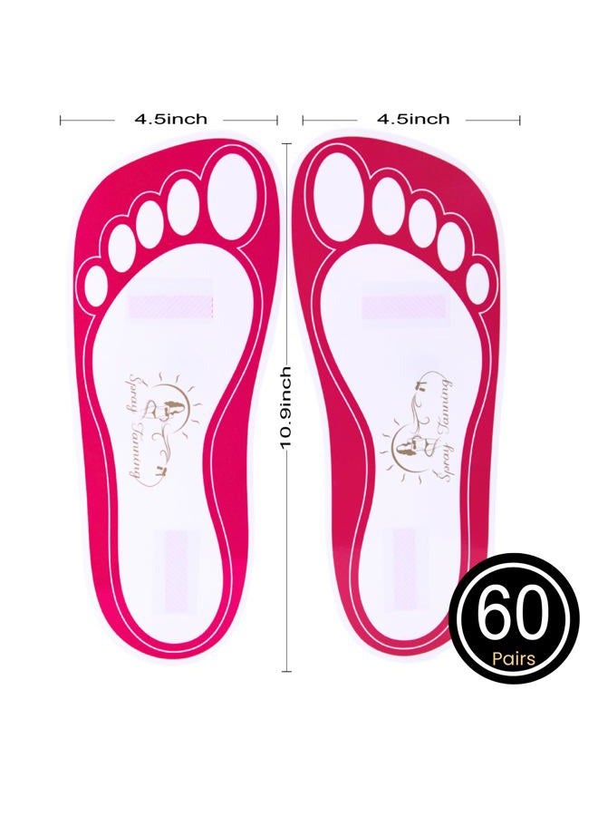 HeeStar 60 Pairs(120 Feets)Disposable Tanning Feet Pads Sunless Airbrush Spray Tent Protect Foot Shaped Spray Tan Sandals - Image 2