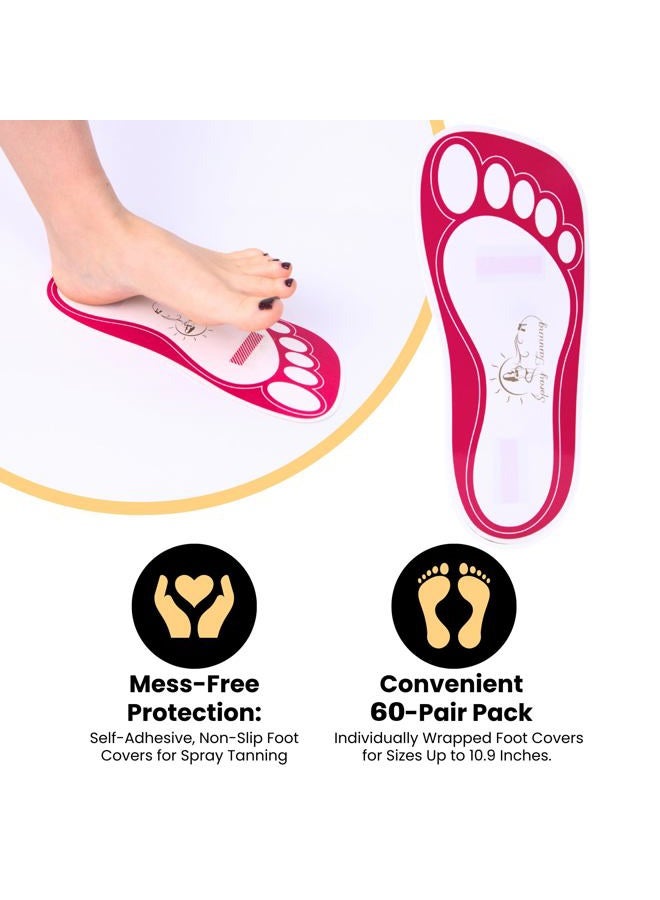 HeeStar 60 Pairs(120 Feets)Disposable Tanning Feet Pads Sunless Airbrush Spray Tent Protect Foot Shaped Spray Tan Sandals - Image 3