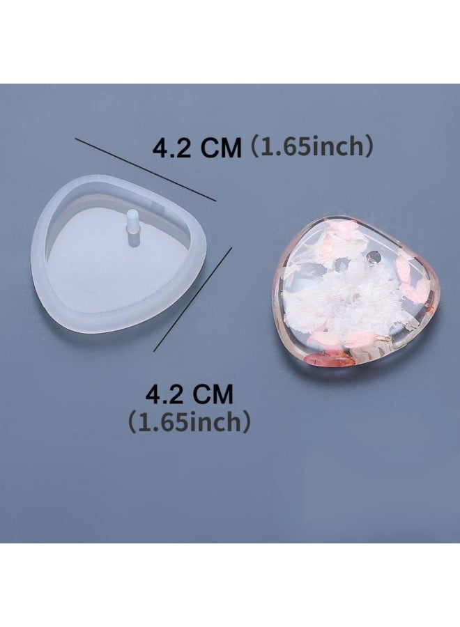 6pcs DIY Keychain Pendant Silicone Mold Set Crystal Epoxy Resin Mold Round Rectangle Pendants Jewelry Making Casting Mould - Image 5