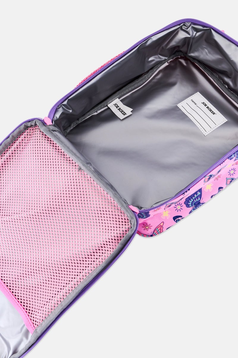 Joe Boxer Kids Girl Butterfly Print Lunch Bag, Multicolor - Image 3