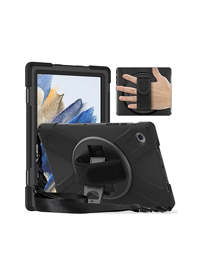 PROMASS Samsung Galaxy Tab A8 10.5 Inch Case Cover 2022, Full Body Cover With 360 Rotating Hand Strap&Shoulder Strap Heavy Duty Shockproof Durable Rugged Protective Case For A8 Tablet Sm-X200 Black - Image 2