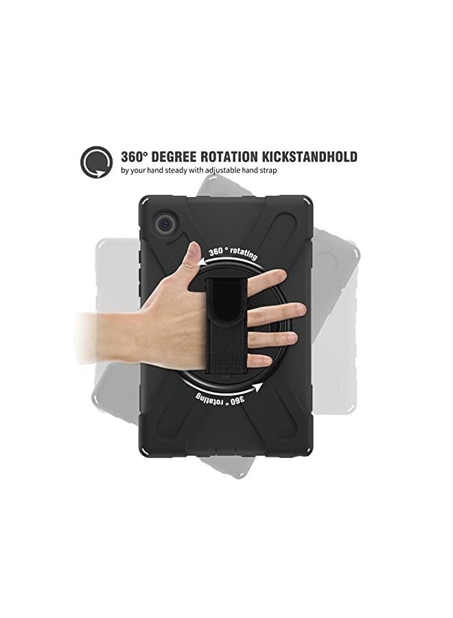 PROMASS Samsung Galaxy Tab A8 10.5 Inch Case Cover 2022, Full Body Cover With 360 Rotating Hand Strap&Shoulder Strap Heavy Duty Shockproof Durable Rugged Protective Case For A8 Tablet Sm-X200 Black - Image 5