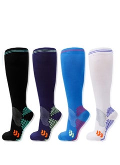 SPORT 20-30 mmHg 4 Pair Medical Sport Compression Sock Unisex cotton support socks for Men Women Nurse  - Image 1