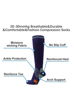 SPORT 20-30 mmHg 4 Pair Medical Sport Compression Sock Unisex cotton support socks for Men Women Nurse  - Image 4
