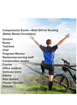 20-30 mmHg 4 Pair Medical Sport Compression Sock Unisex cotton support socks for Men Women Nurse - view 5