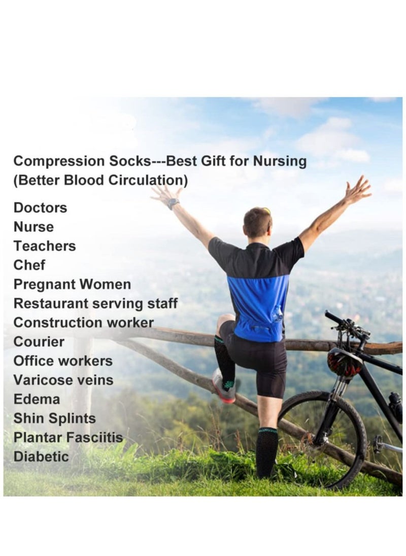 SPORT 20-30 mmHg 4 Pair Medical Sport Compression Sock Unisex cotton support socks for Men Women Nurse  - Image 5