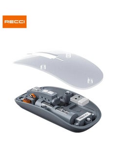 Recci Space Capsule Wireless Mouse – Transparent Design, Bluetooth & 2.4GHz Wireless, 1600 DPI, Silent Click, Ergonomic, Multi-Device Connectivity, Long Battery Life, Compatible with Windows, Mac, iOS, Android  - Image 3