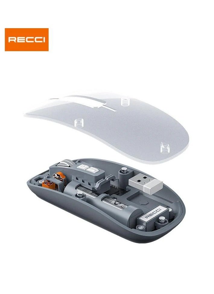 Recci - Space Capsule Wireless Mouse – Transparent Design, Bluetooth & 2.4GHz Wireless, 1600 DPI, Silent Click, Ergonomic, Multi-Device Connectivity, Long Battery Life, Compatible with Windows, Mac, iOS, Android - Image 1