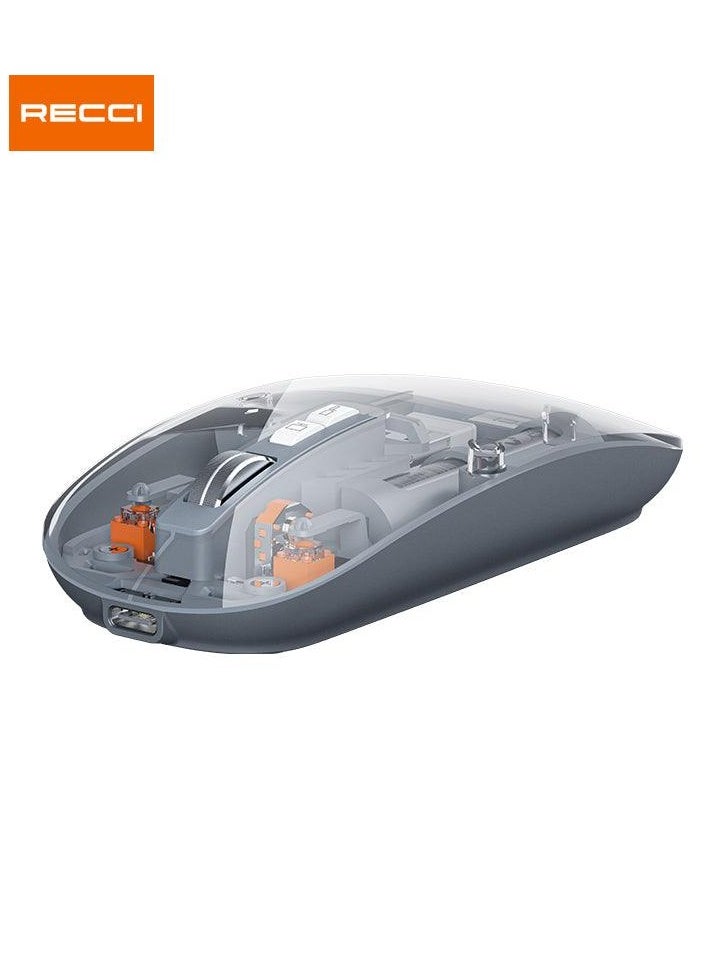 Recci - Space Capsule Wireless Mouse – Transparent Design, Bluetooth & 2.4GHz Wireless, 1600 DPI, Silent Click, Ergonomic, Multi-Device Connectivity, Long Battery Life, Compatible with Windows, Mac, iOS, Android - Image 1